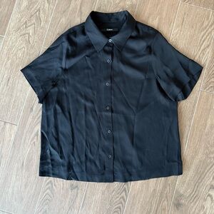 Quince Washable Stretch Silk Short Sleeve Blouse